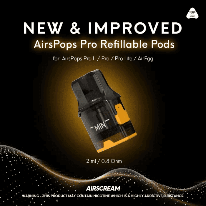 Airscream Airspops Pro II 氣泡2代可調瓦電子煙主機空倉煙彈官網